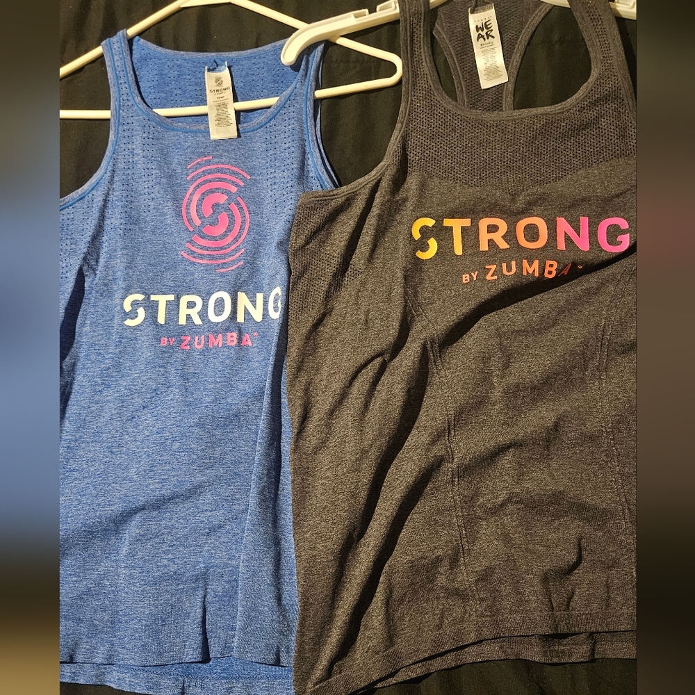 Zumba STRONG Tank Tops - Gray and Blue